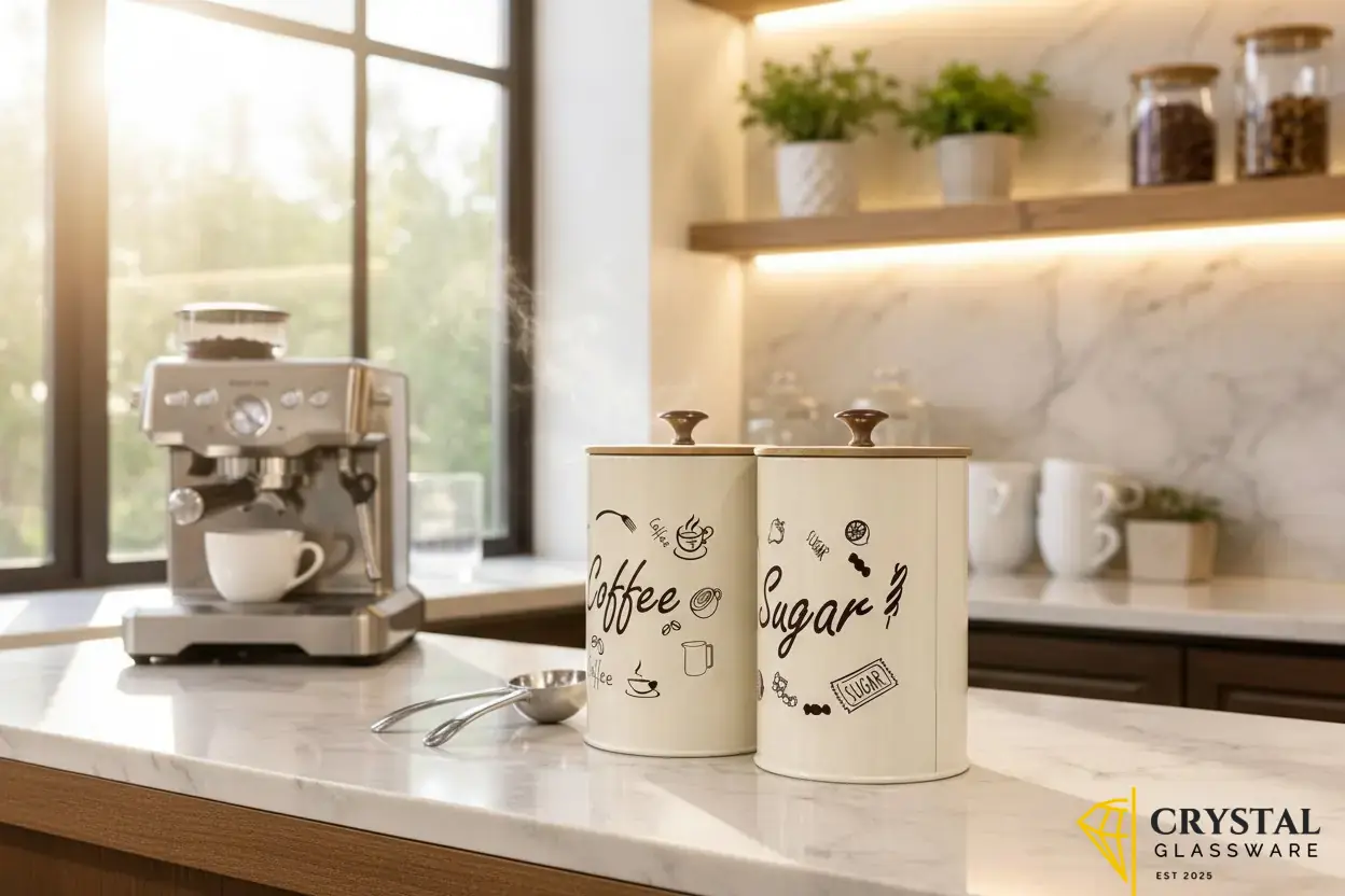 3-Piece Vintage Retro Metal Containers with Lids 